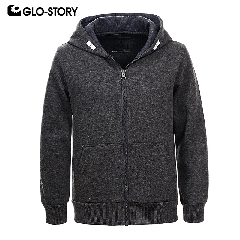 

GLO-STORY Childen Boys 2018 Casual Streetwear Fleece Hoodie Coats Teenage Kids Fleece Knitted Tracksuit Sweatshirts Top BPU-6642