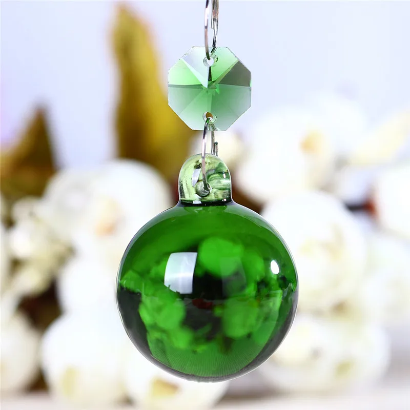 2PCS/lot Green Round Ball Prisms Chandelier Crystal Parts with