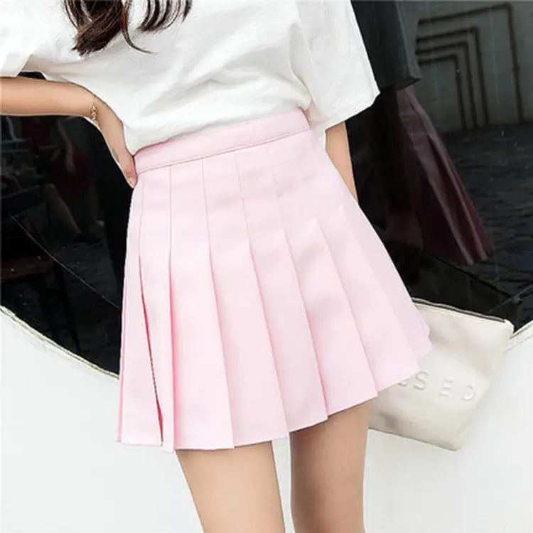 SWYIVY Women Skirt Sweet 2019 Spring Autumn New Ladies High Waist/Mini Skirts Plus Size XS-XXXL Womens Pleated Skirt Black/White