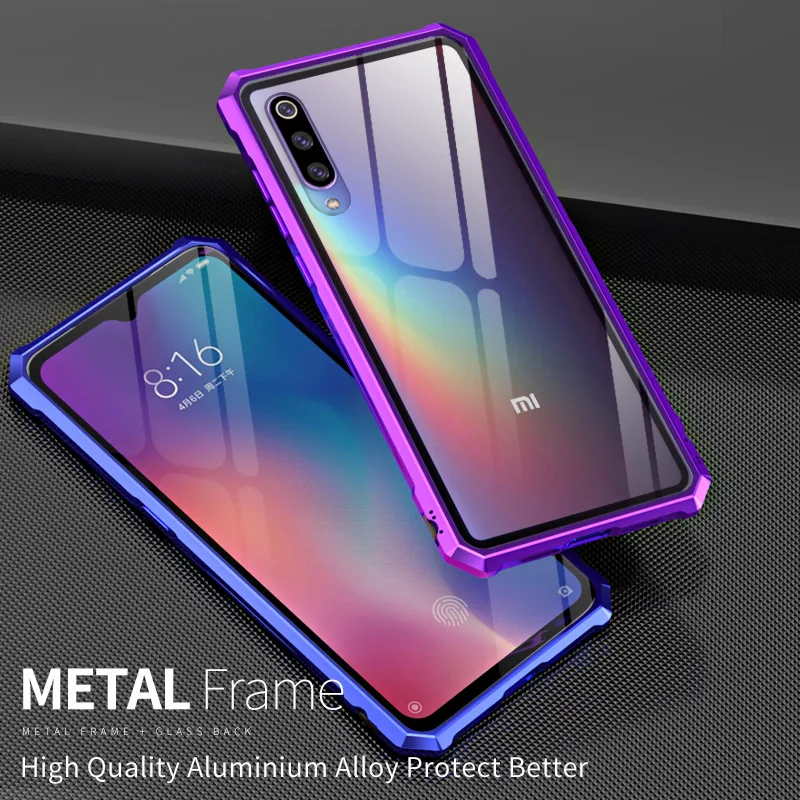 Чехол из закаленного стекла для Xiaomi Mi 9 Mi9 роскошный металлический бампер 8 explorer Mi8