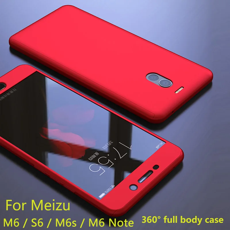 Ультратонкий чехол 360 + закаленное стекло для Meizu M6 5 2 дюйма S6 M6s 7 Note6 на весь корпус