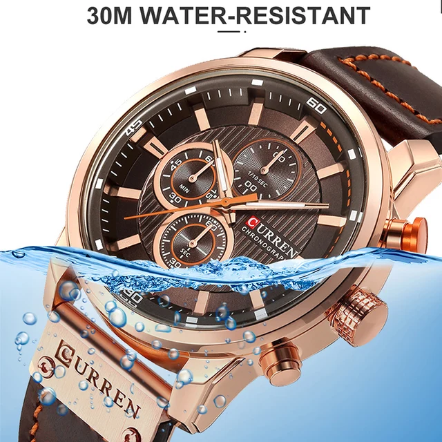 CURREN Brand Watch Men Leather Sports Watches Men's Army Military Quartz Wristwatch Chronograph Male Clock Relogio Masculino 5