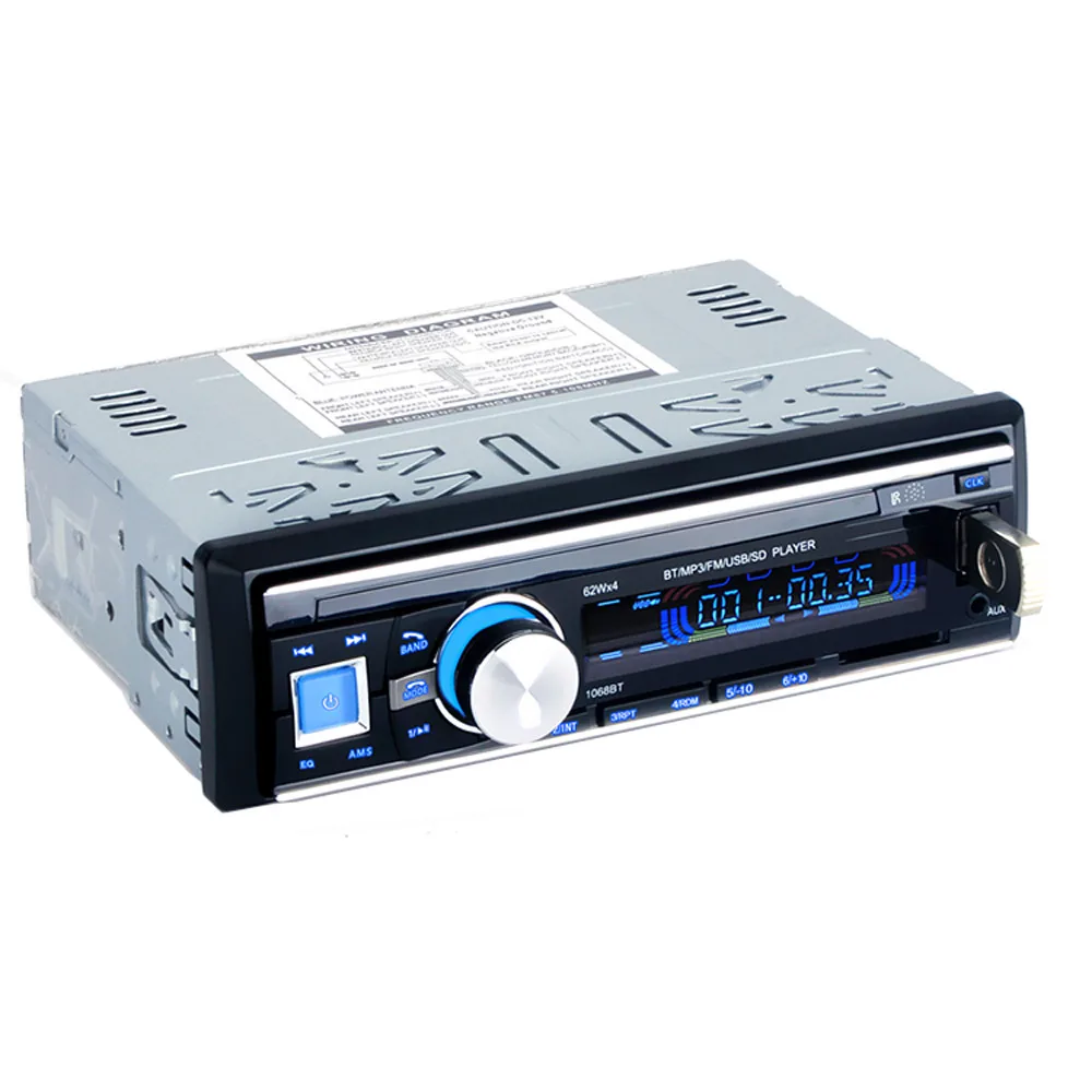 1 din автомобильный Радио BT 1068 стерео bluetooth беспроводной аудио mp3 рекордер usb sd aux