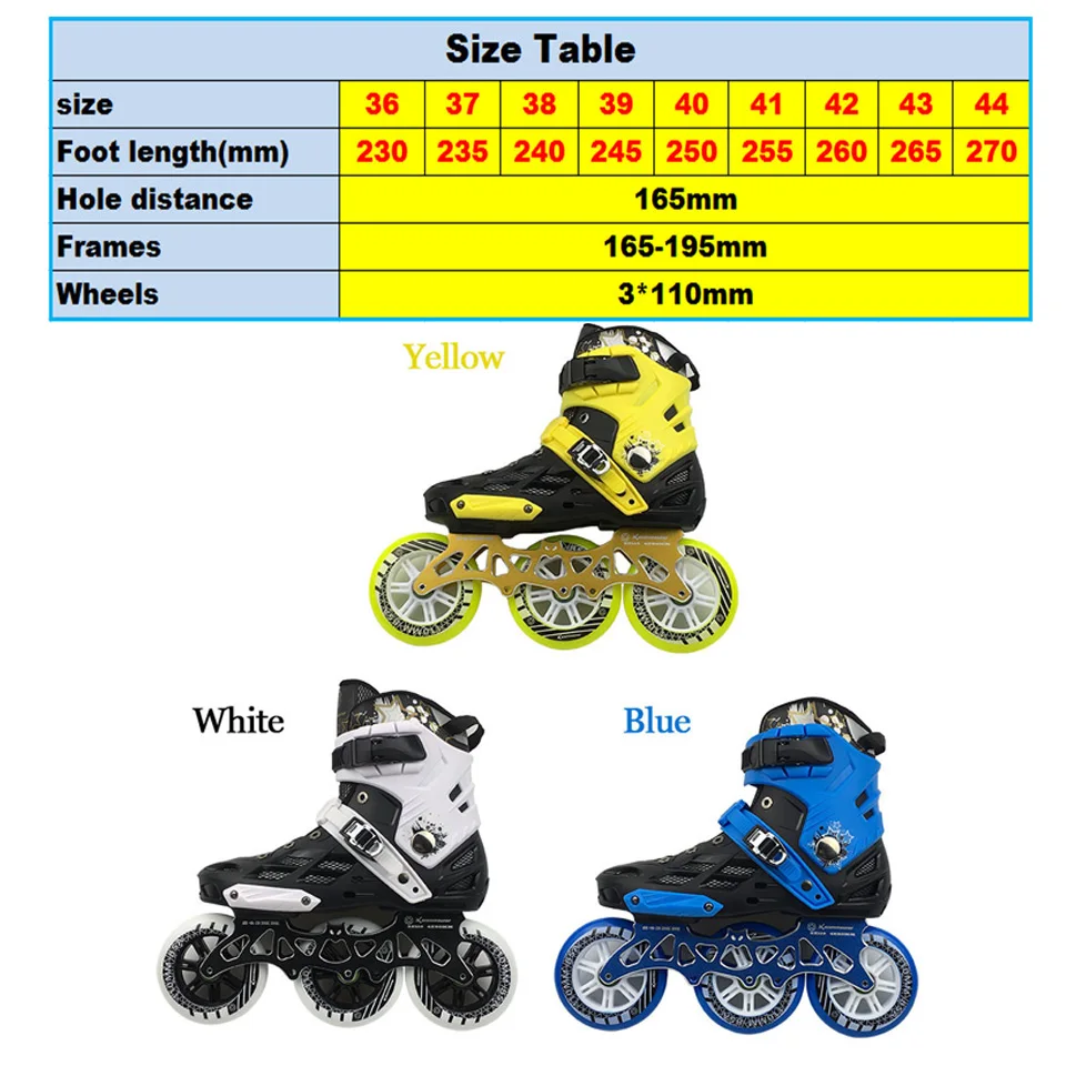 JEERKOOL زلاجات دوارة المهنية الأسطوانة أحذية التزلج للأطفال الكبار 3*110 مللي متر عجلات ل الشريحة سرعة سباق التعرج FSK Patines F40