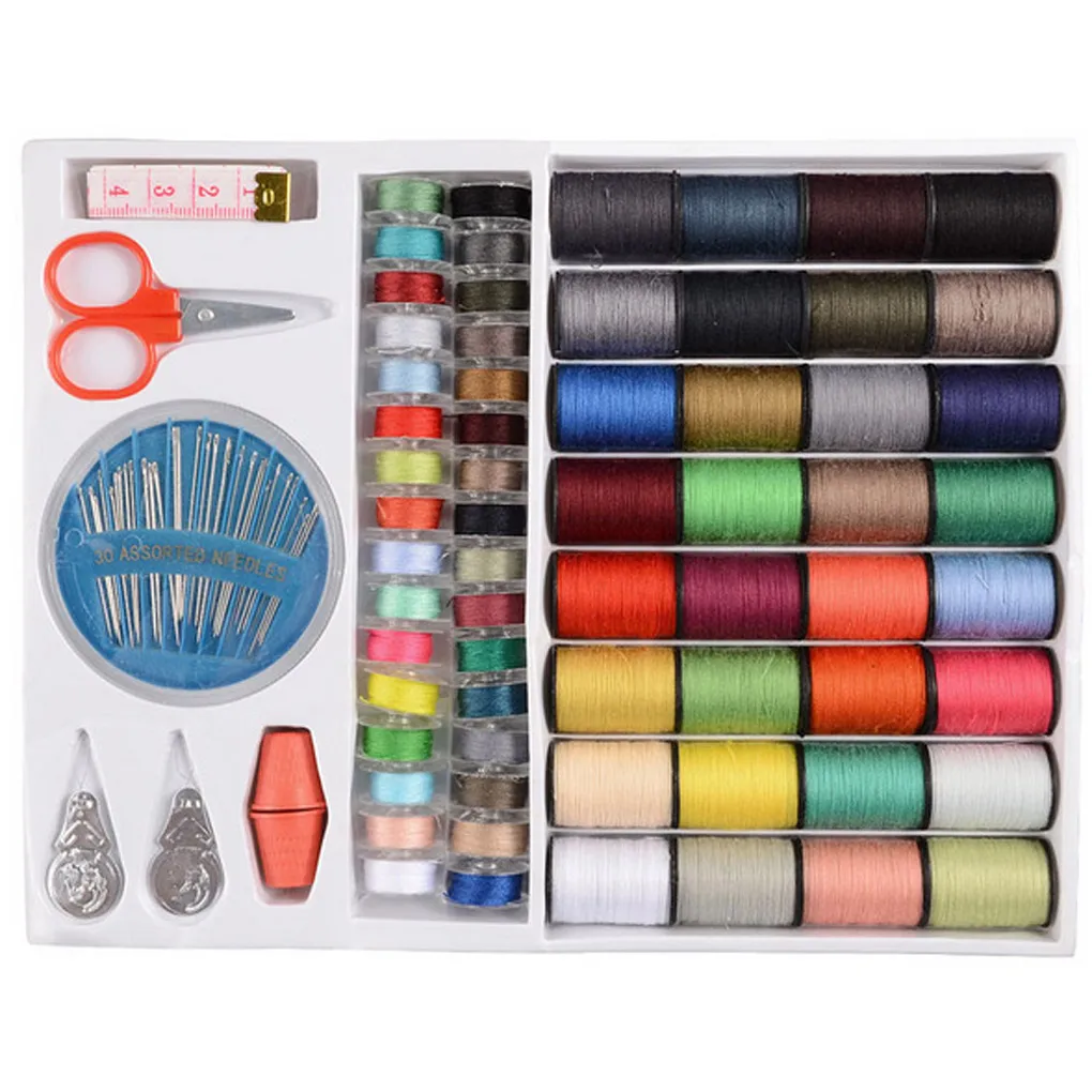 Горячие новые 64 катушки разных цветов швейные нитки иглы Набор инструментов для шитья комплект