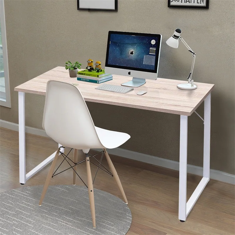 

High Quality Sturdy Durable Simplistic Durable Wood Writing Computer Desk Anti-skid Pads Legs Powder coated Steel Desk Table