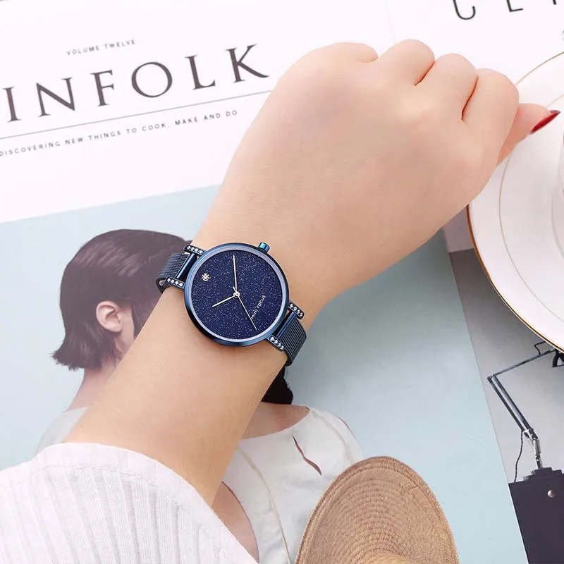 Мини фокус розовое золото женские часы нержавеющая сталь reloj mujer Топ Бренд