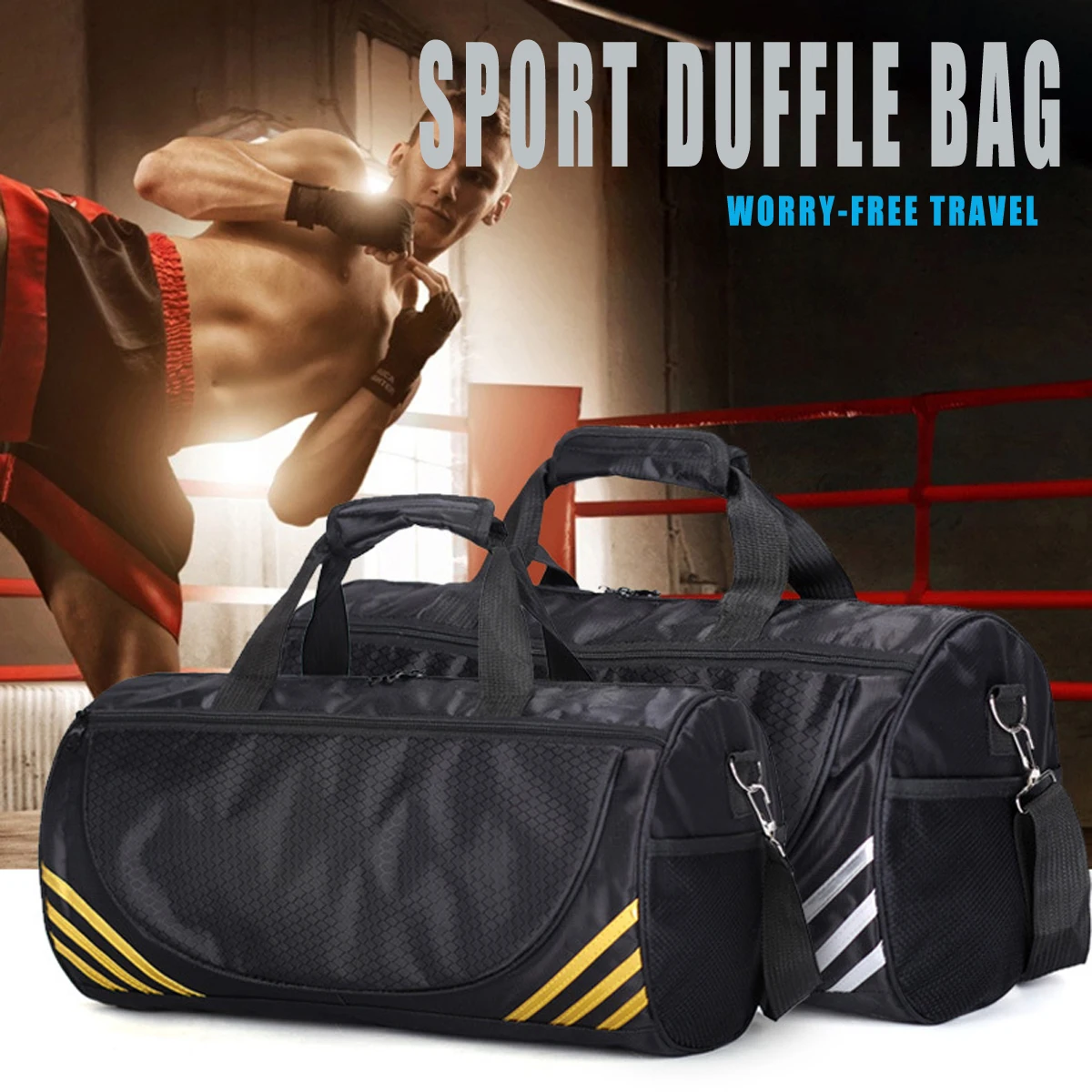Buy 20L Sport Duffle Black Gold/Silver Bag Gym Travel