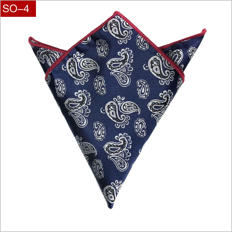 Роскошный 25*25 см Фабричный мужской платок винтажный цветочный Пейсли Карманный квадратный - Цвет: SO-4