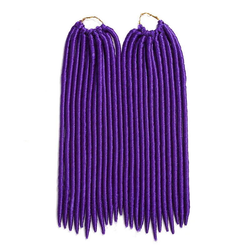 Синтетические прямые искусственные локоны в стиле Crochet косы волосы для наращивания 14 ''натуральный черный фиолетовый красного цвета X-TRESS для плетения волос дреды - Цвет: # Фиолетовый