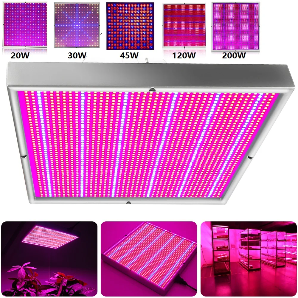 

20W 30W 45W 120W 200W Led Grow Panel Light Plant Phytolamp LED Growth Lamp for flowers seedling vegs grow tent indoor plants