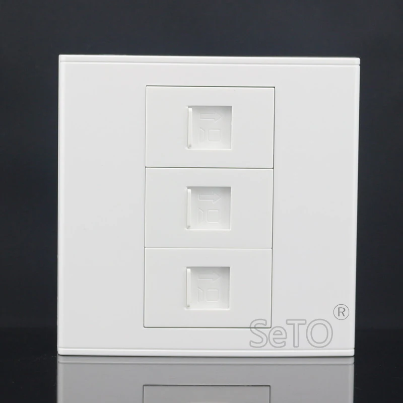 SeTo 86 Тип Три порта сетевой Lan RJ45 Cat5e панель розетки настенная розетка Keystone Лицевая