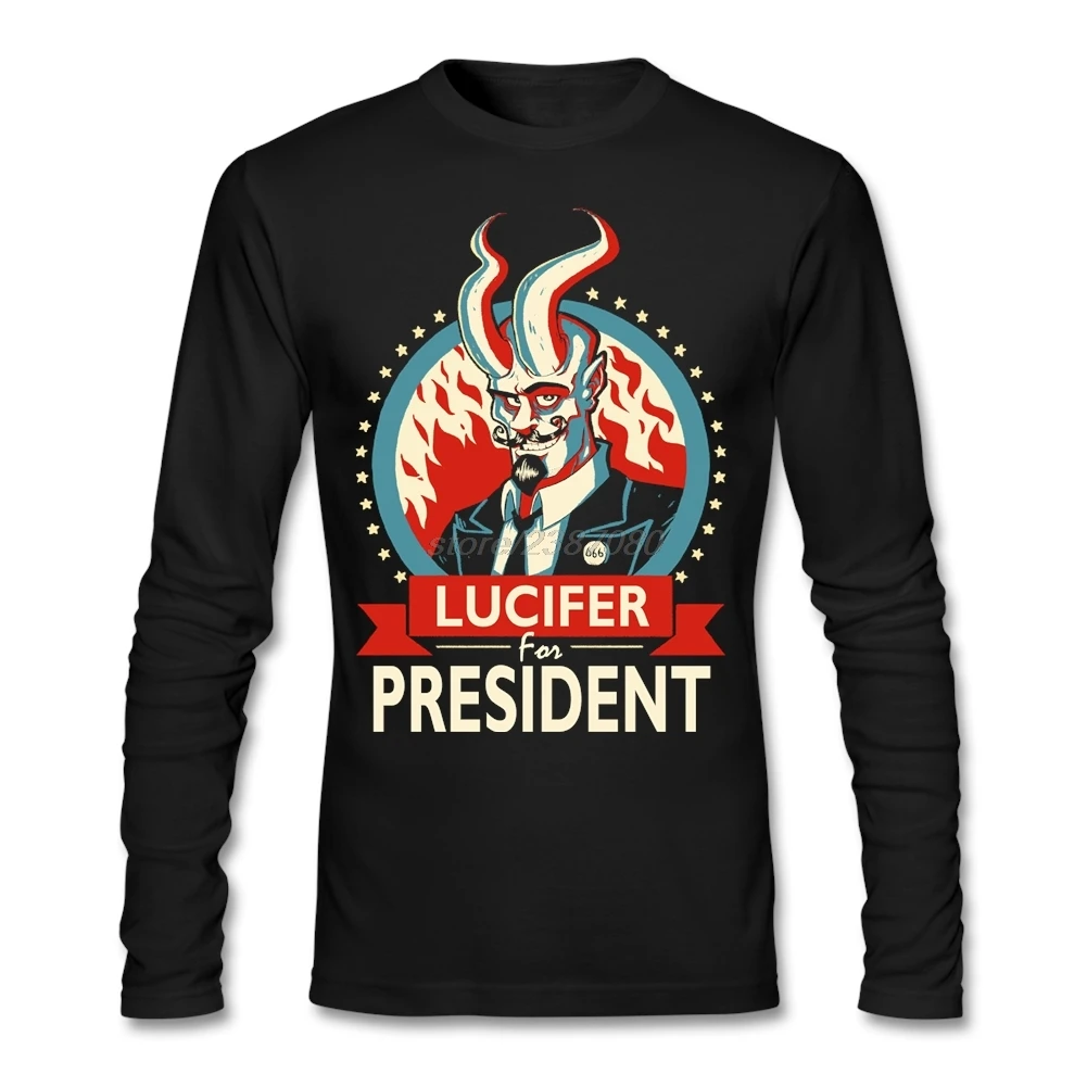 Уникальный Crewneck взрослых Люцифер для президента футболка дизайне по низкой цене