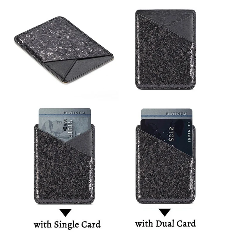 Роскошные Bling блёстки кожа держатель для карт Стикеры для iPhone X XS Max 8 плюс huawei P20 Lite Oneplus 6 Xiaomi