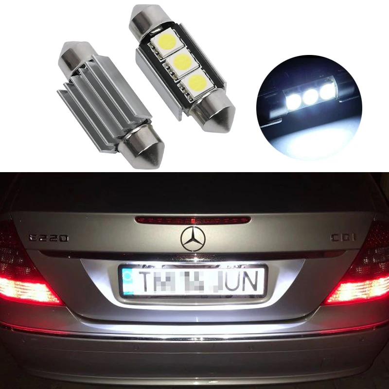 

2x 36mm LED Canbus Error Free License Plate Light Interior Doom Lamp For Mercedes Benz Sprinter CLA W212 W124 W164 W221 W210 AMG