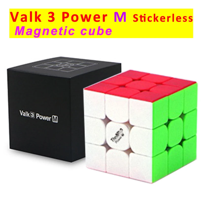 Valk 3 power M Магнитный куб 3x3 мини-размер скоростной куб Valk 3 Qiyi конкурсные Кубики Игрушки WCA головоломка волшебный куб магниты Cubo игрушка - Цвет: 3 power stickerless