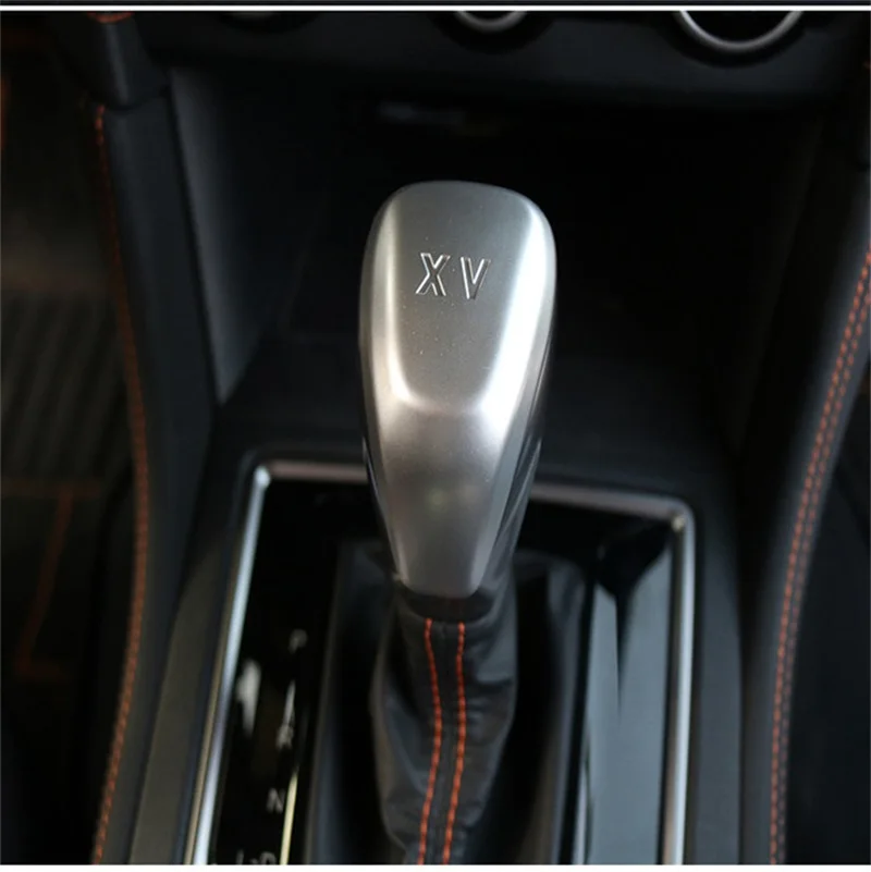 

ABS Chrome Carbon Fiber Car Gear Shift Knob Cover Trim Decoration With Logo For Subaru XV 2018 2019 Car-Styling Accessories