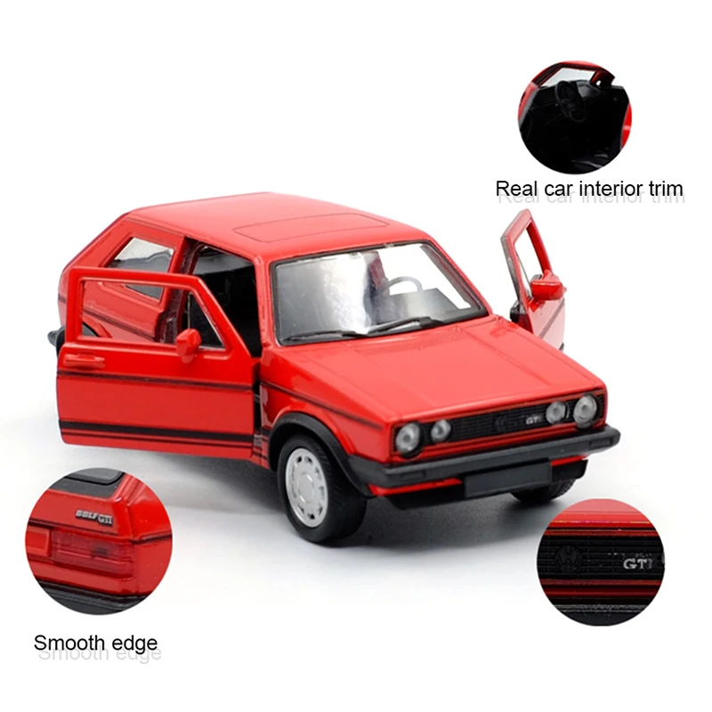  WELLY 1:36 Golf GTI(1984-1990) Alloy Diecast Car Model Toy With Pull Back For Children Gifts Toy Co