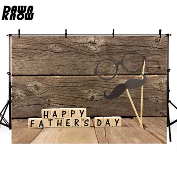 

DAWNKNOW Happy Fathers Day Photography Background For Party Glasses Wood Floor Photo Backdrops For Children Photo Studio G398