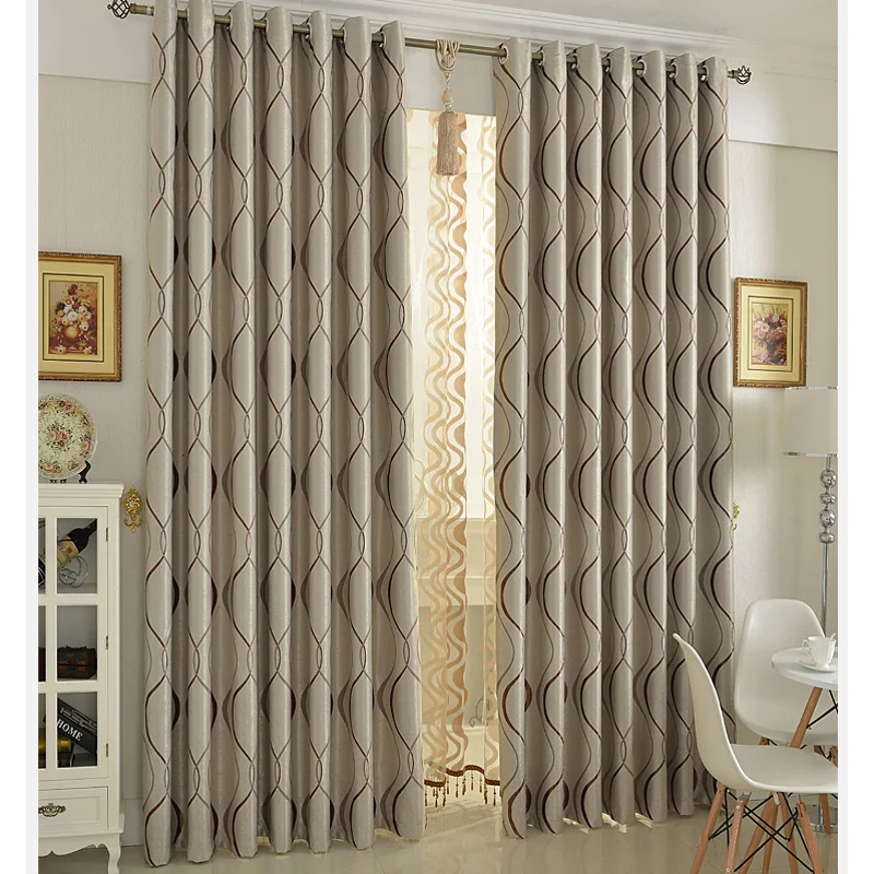 Ready-made jacquard curtains Lau-lvdong finished wave bedroom blackout cortinas and sheer drapes for living room Ready-made jacquard curtains Lau-lvdong finished wave bedroom blackout cortinas and sheer drapes for living room
