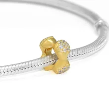 Подходит для Pandora шармы браслеты современные LovePods Блестящий разделитель бусины Серебро 925 пробы-ювелирные изделия