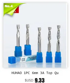 HUHAO 1 шт. 3 флейты твердосплавная Концевая фреза для алюминия с ЧПУ фреза HRC45 вольфрамовый стальной роутер биты для инструмента с ЧПУ