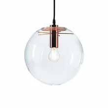 NASN светодиодный подвесной светильник из розового золота со стеклянным шаром, подвесной светильник для кухни, подвесные светильники для дома E27