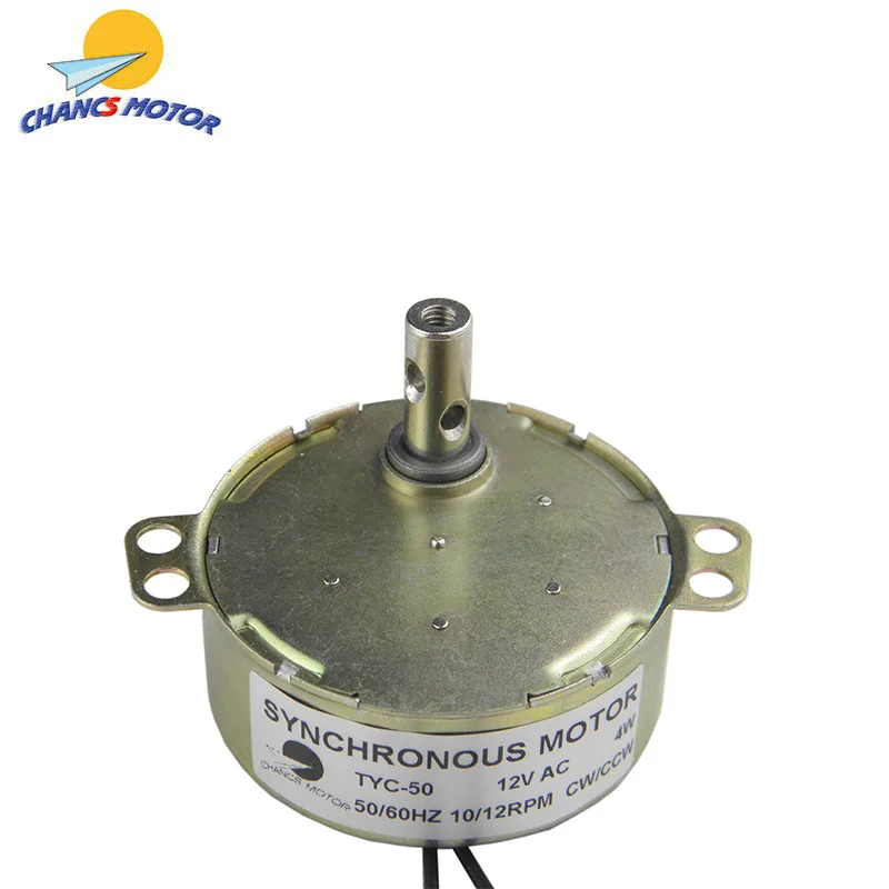 CHANCS TYC-50 Motoriduttore sincrono 12 V CA 10/12 RPM CW/CCW Coppia 4 kg.cm 4W Motore elettrico per Forno a microonde Fan 