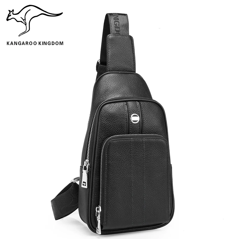 KANGAROO KINGDOM fashion men bag genuine leather casual male crossbody ...