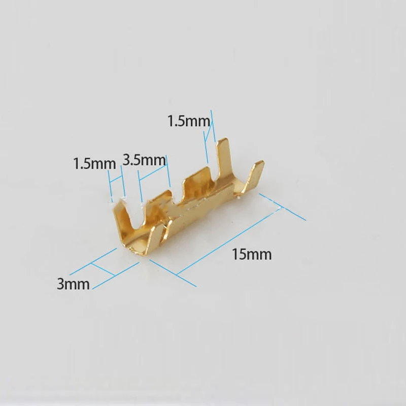 

100Pcs Double U-Type Line Pin Cable Connector Copper 0.5-1.5mm Square Wire Terminal WWO66