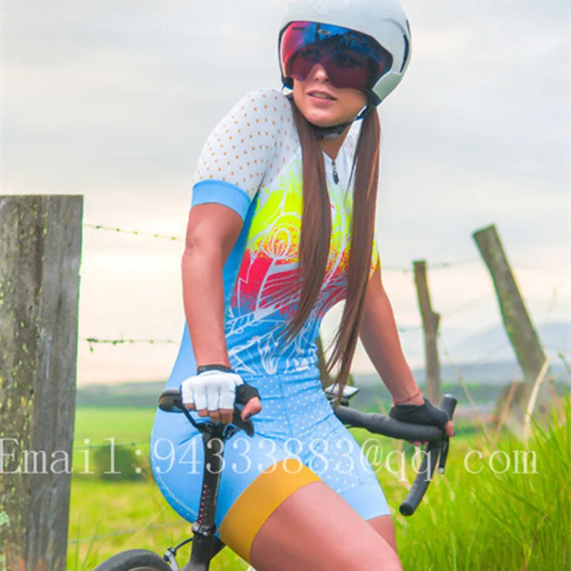 

2019 Pro team women triathlon skinsuit summer swimwear bike body suit ciclismo ropa mujer custom cycling clothes uniforme set