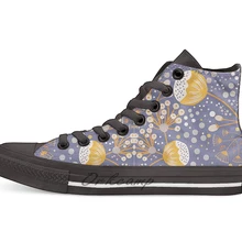 Маленькая Цветочная фиолетовая Повседневная Высокая холщовая Обувь Кеды легкие ботинки для ходьбы