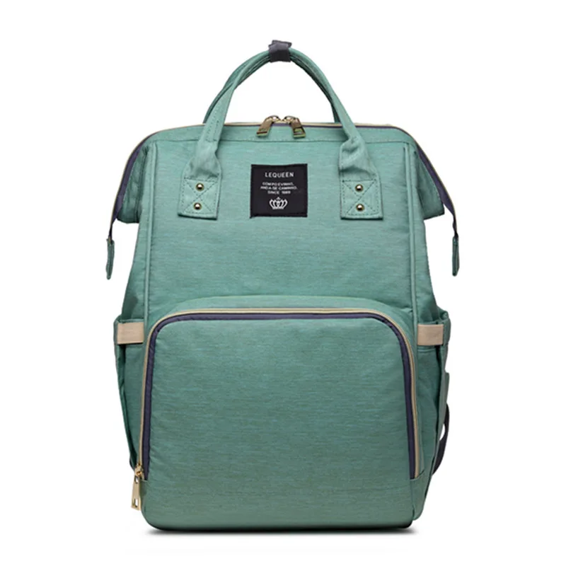 Lequeen модная сумка для подгузников для мам, брендовая Большая вместительная детская сумка, рюкзак для путешествий, дизайнерская сумка для ухода за ребенком - Цвет: green