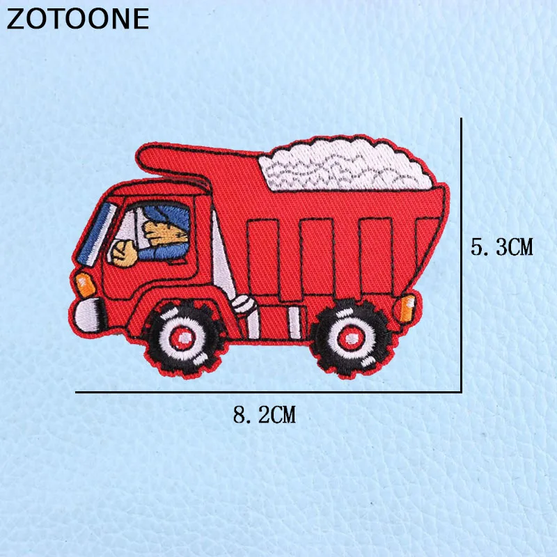 ZOTOONE/крутые нашивки с мультипликационным автомобилем для детей, железная аппликация, нашивки с вышивкой, одежда в стиле панк, значки на заказ для мальчиков E