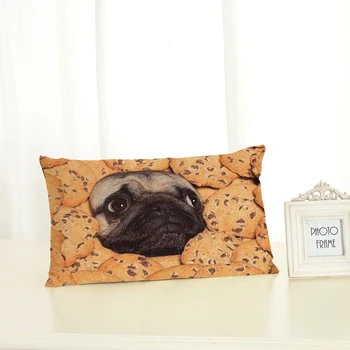 

High Quality Cute Dog Housewear Lumbar pillow Chair Cushion Cover Soft Pillow Case Cojines Almofadas Cotton Linen Square 30x50