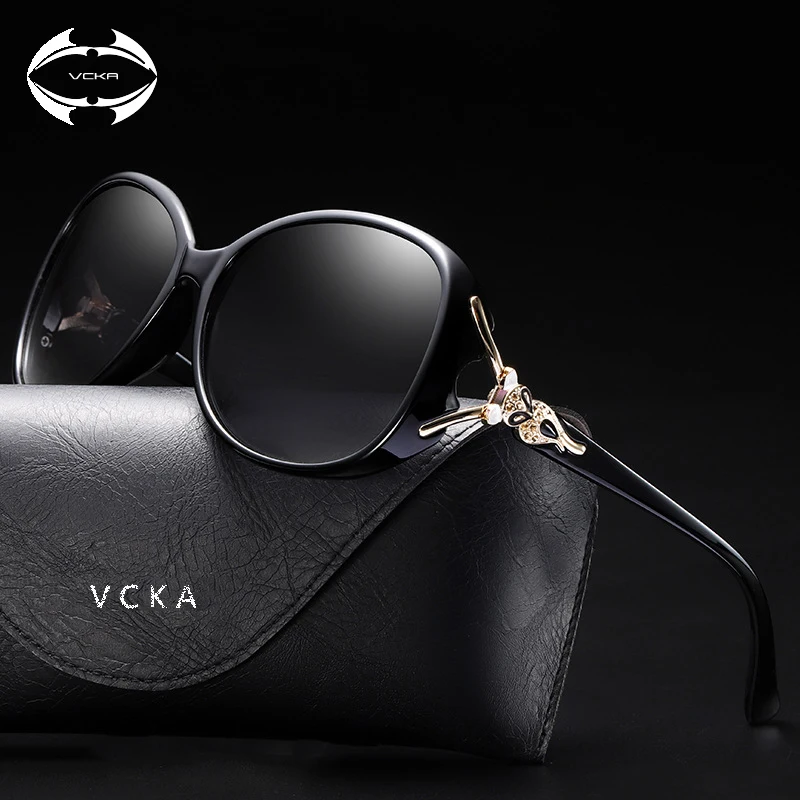 

VCKA Fashion Cat Eye Sunglasses Women Polarized 2019 Brand Fox Casual Sunglass for Ladies Driving Glasses UV400 Zonnebril Dames