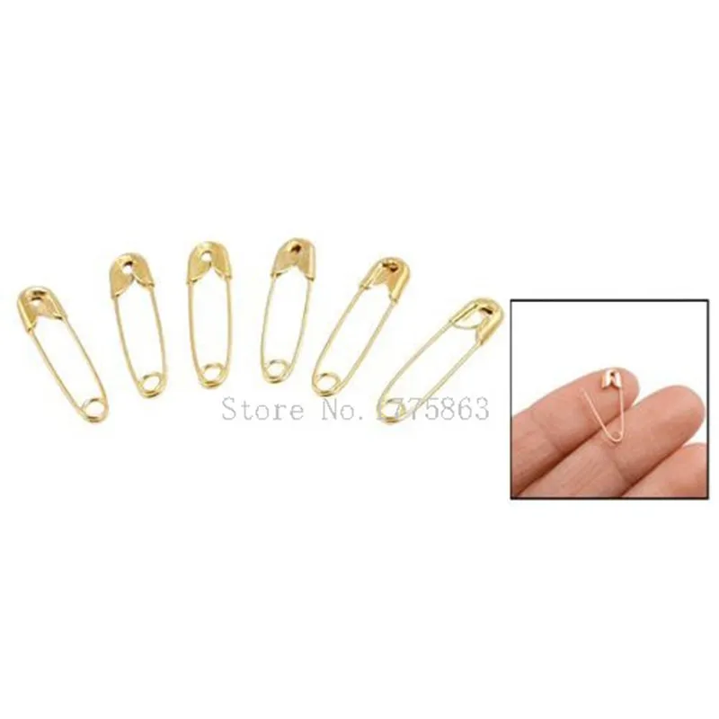 Small Tiny Gold Metal Steel Mini Safety Pins 2cm 20mm AA7681 100Pcs sewing pins