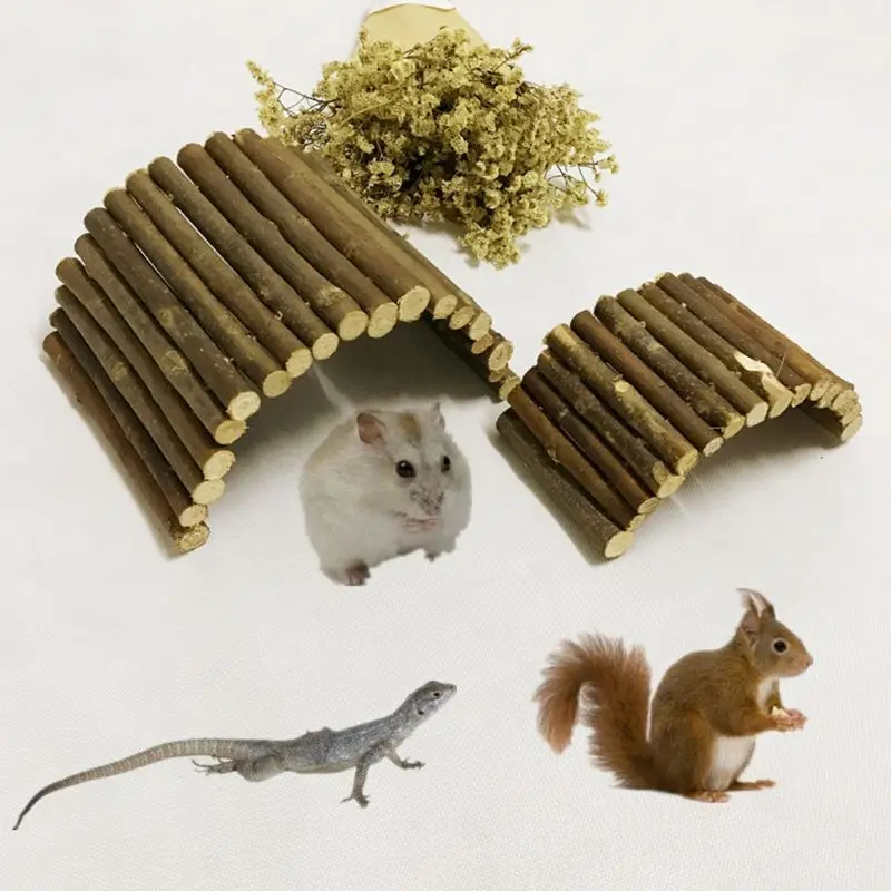 Гибкая деревянная лестница для хомяка маленькая игрушка в виде животного грызунов аксессуары для семьи хомяки скалолазание игрушки рептилия приют