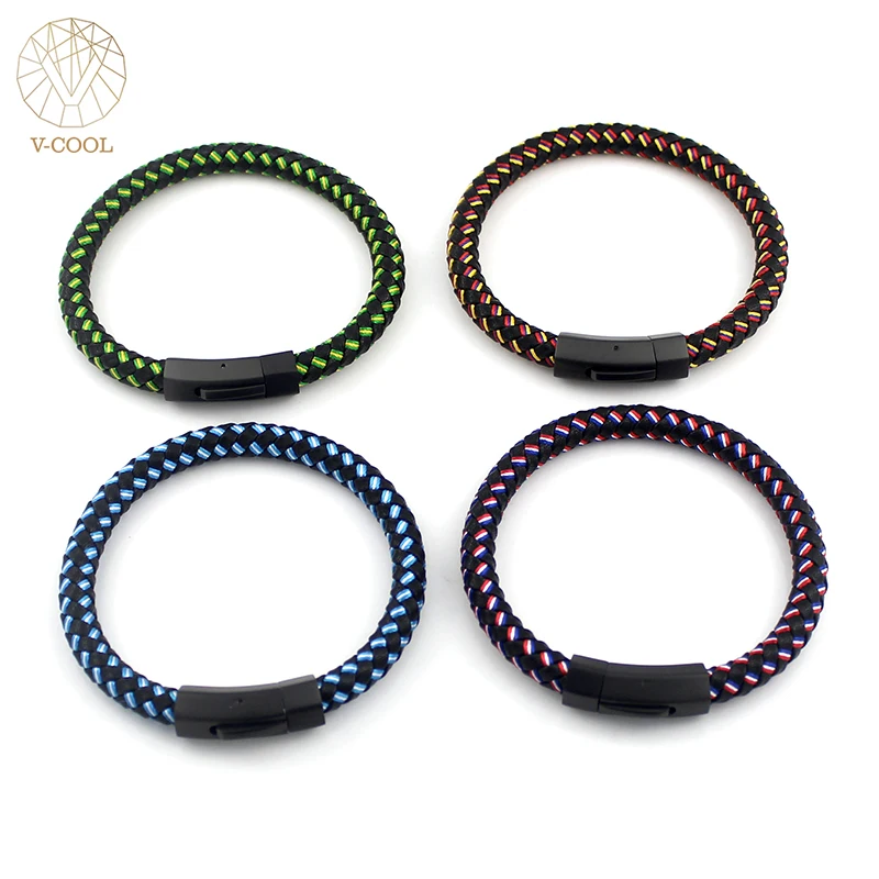 2017 New Genuine Braided Leather Bracelet Men Women Stainless Steel