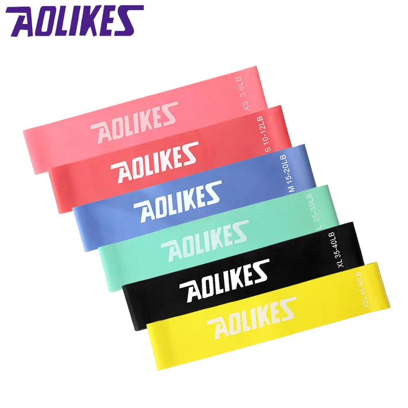 50cm Elastic Tension Resistance Bands 6 Levels Rubber Loops Bands Yoga Bodybuilding Muscle font b Fitness