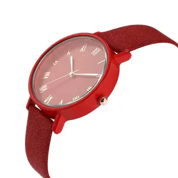 

Wonderful Women's Roman Number Round Dial Analog Faux Leather Band Quartz Wrist Watch