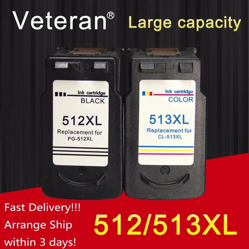 

Veteran PG512 CL513 Catridge Compatible for Canon pg 512 cl 513 ink cartridge Pixma mp230 mp250 MP240 MP270 MP480 IP2700 printer