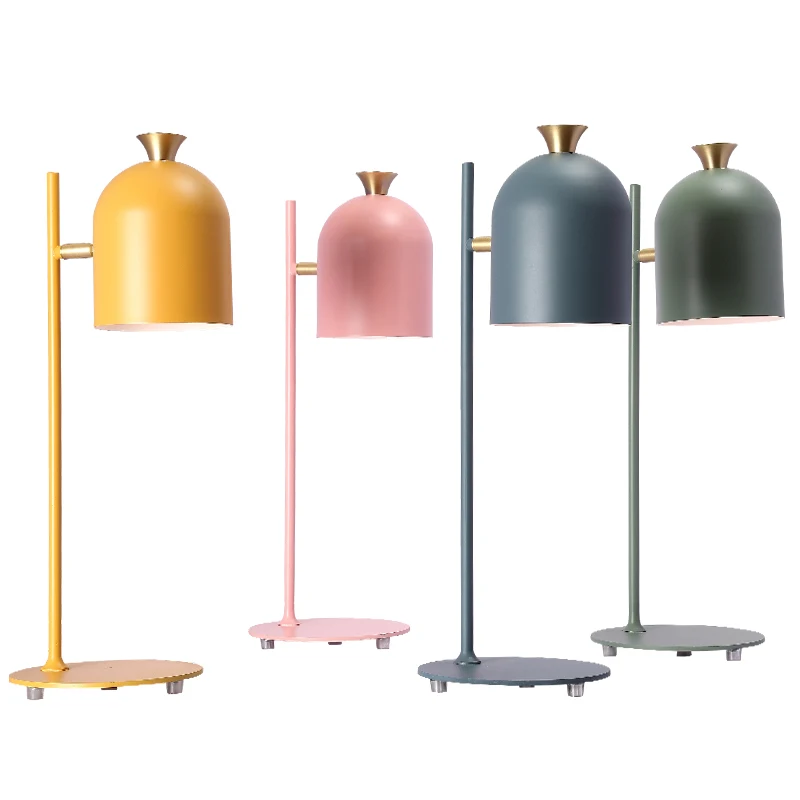 

Multi-color Nordic Study table desk Lamps Modern Living Room Reading office work lighting Lampe E27 iron lampshade Tischlampe