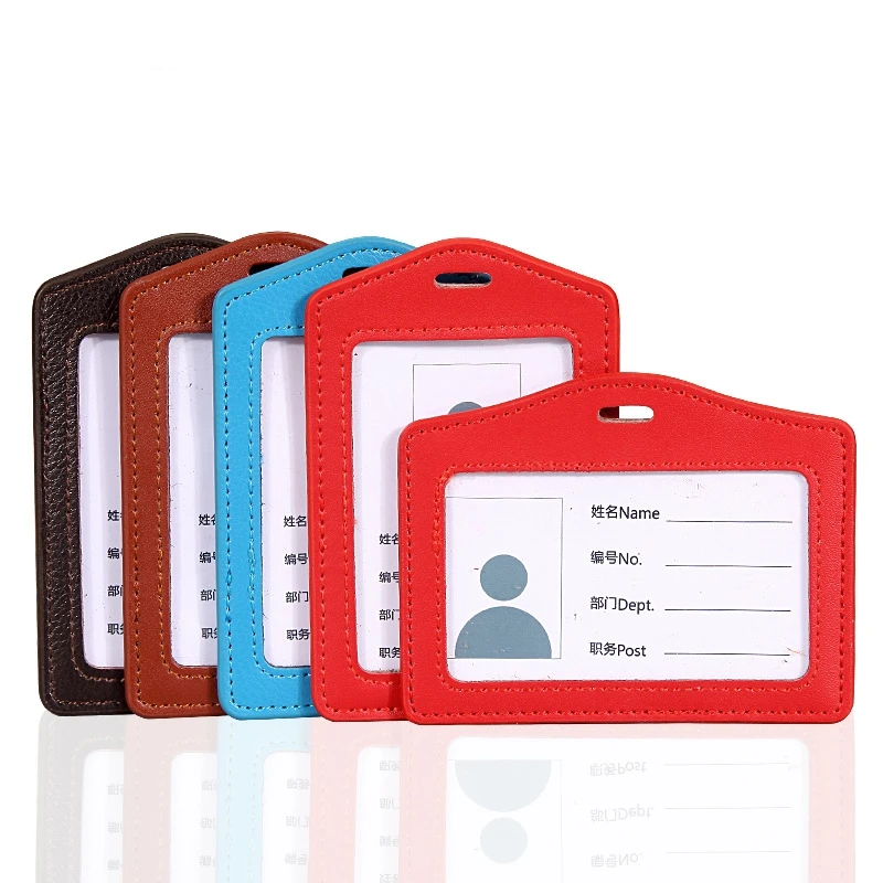 

eTya Genuine Leather Business Card Holders Women Men Business Bank Bus Student ID Work ID Name Holders Bags with Clip