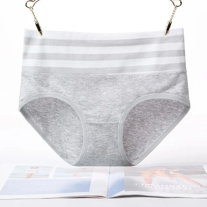 Cotton abdomen soft breathable sweat-absorbent seamless stripes high elastic waist triangle briefs free shipping Cotton abdomen soft breathable sweat-absorbent seamless stripes high elastic waist triangle briefs free shipping
