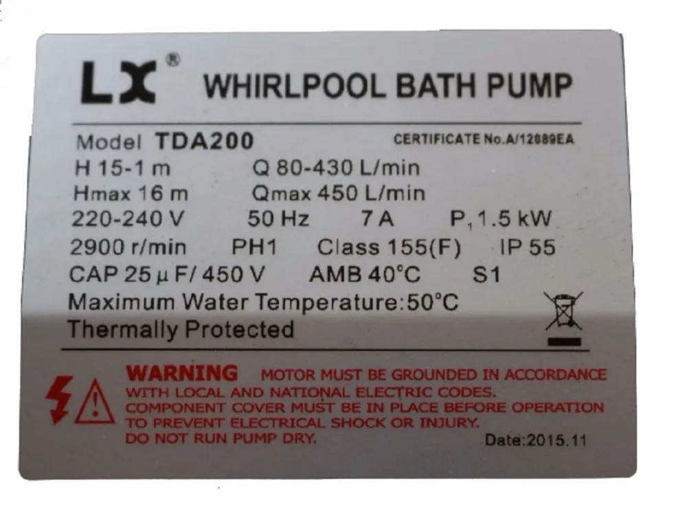 TDA200 pump 1208 1003