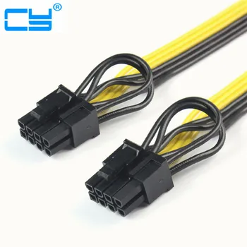 

50pcs/Lot CPU 8Pin to Graphics Video Card Double PCI-E PCIe 8Pin ( 6Pin + 2Pin ) Power Supply Splitter Cable Cord 15cm