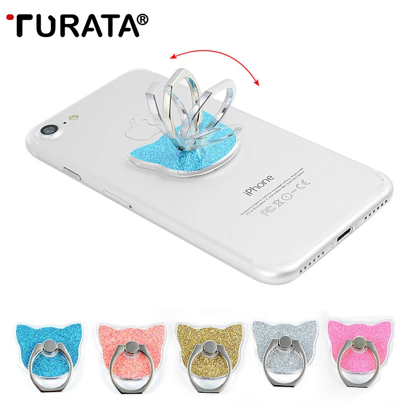 TURATA Bling 360 Degree Metal Finger Ring Holder Mobile Phone Holder Finger Stand Holder For iPhone 7 For Samsung Xiaomi Tablet