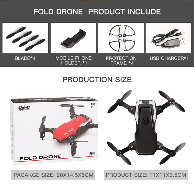 Eboyu Lf606 2.4ghz Mini Fold Rc Drone 720p 480p Wifi Fpv Rc Drone