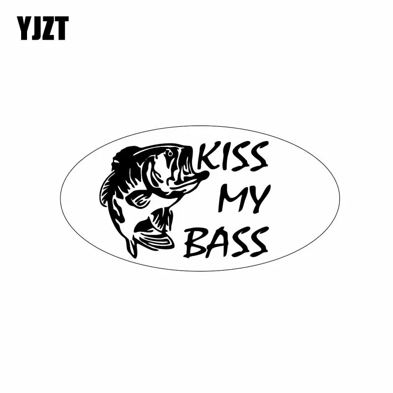 YJZT 15 см * 7 9 овальная виниловая наклейка KISS MY BASS забавная Автомобильная
